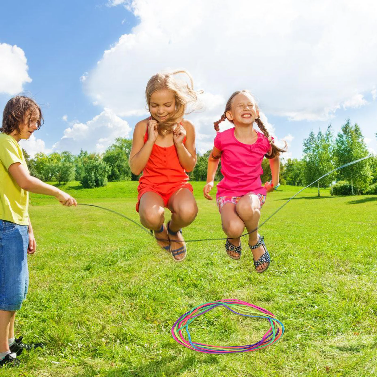 Elastic Jump Rope Kids Toys Skipping for Bounce Childrens Cotton Plastic Adjustable Length Toddler Girls Boys