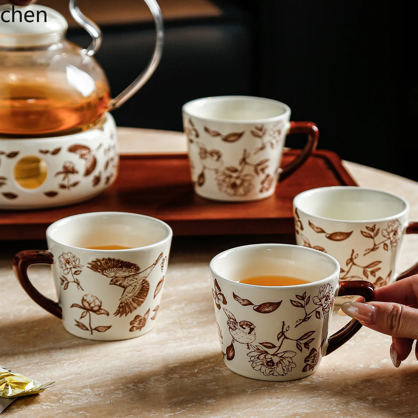 Zml heated ceramic afternoon tea set with tray - stylish and functional