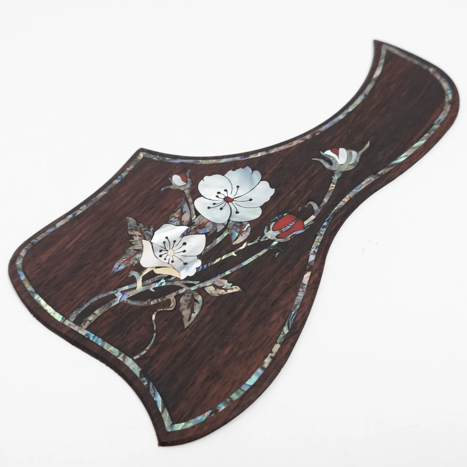 Rosewood Acoustic Guitar Pickguard Real Abalone Shell Inlay Self Adhesive Backing Scratch Plate For Most Acoustic Guitars