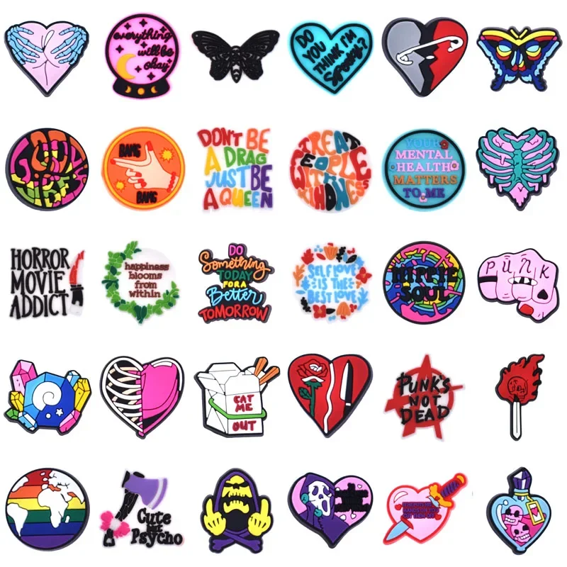 Heart Shoe Charms for Crocs Sandals Kids Clogs Pins Boy Girls Badges Men Jeans Women Decorations Buckle Shoes Accessories