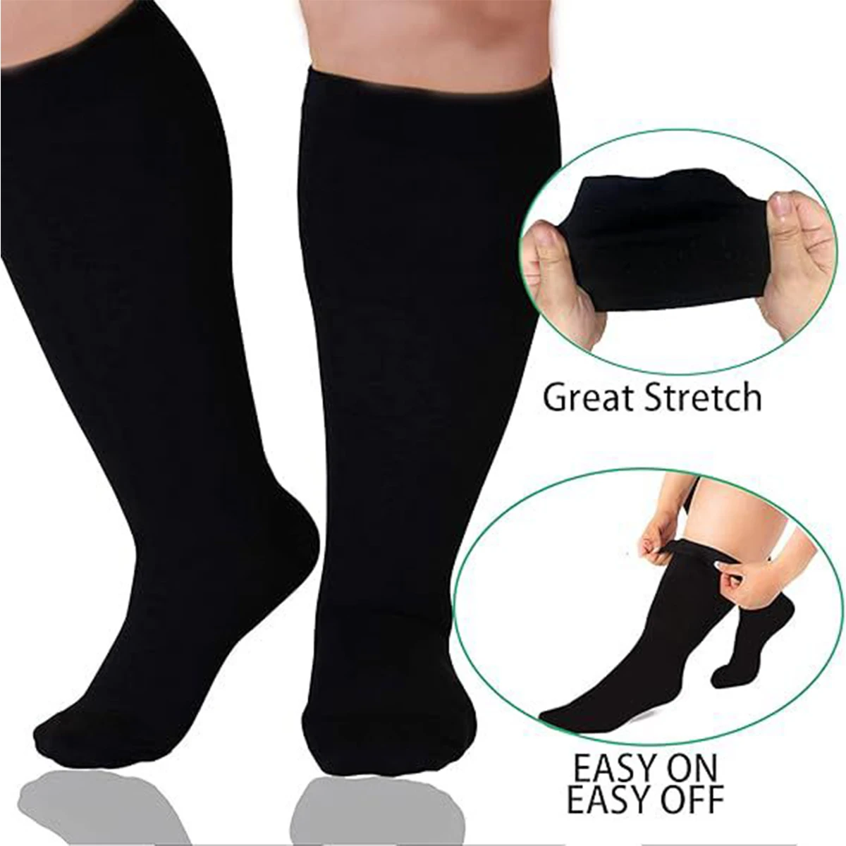 3 Pairs Plus Size Compression Socks Nurse Compression Socks Sport Ladies Lady Women Running