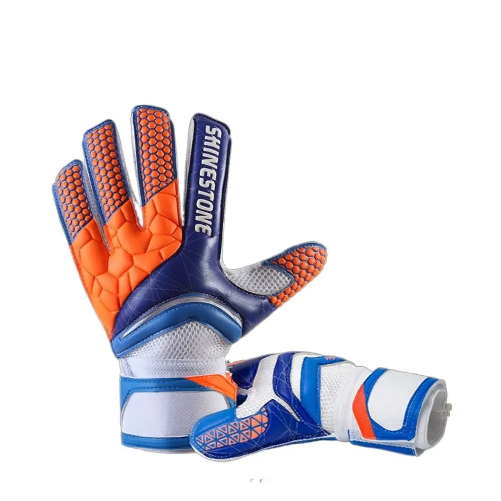 

1 Pair Anti-Slip Kids Goalie Gloves Latex Finger Protection Goalkeeper Gloves Adjustable Cushioning Play Football