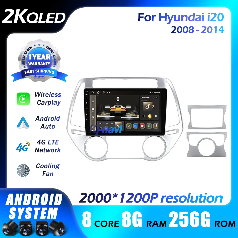 

Android 14 Car Radio Auto For Hyundai i20 2008 - 2014 Stereo Navigation GPS Carplay Multimedia Player 4G QLED DSP 5GWifi