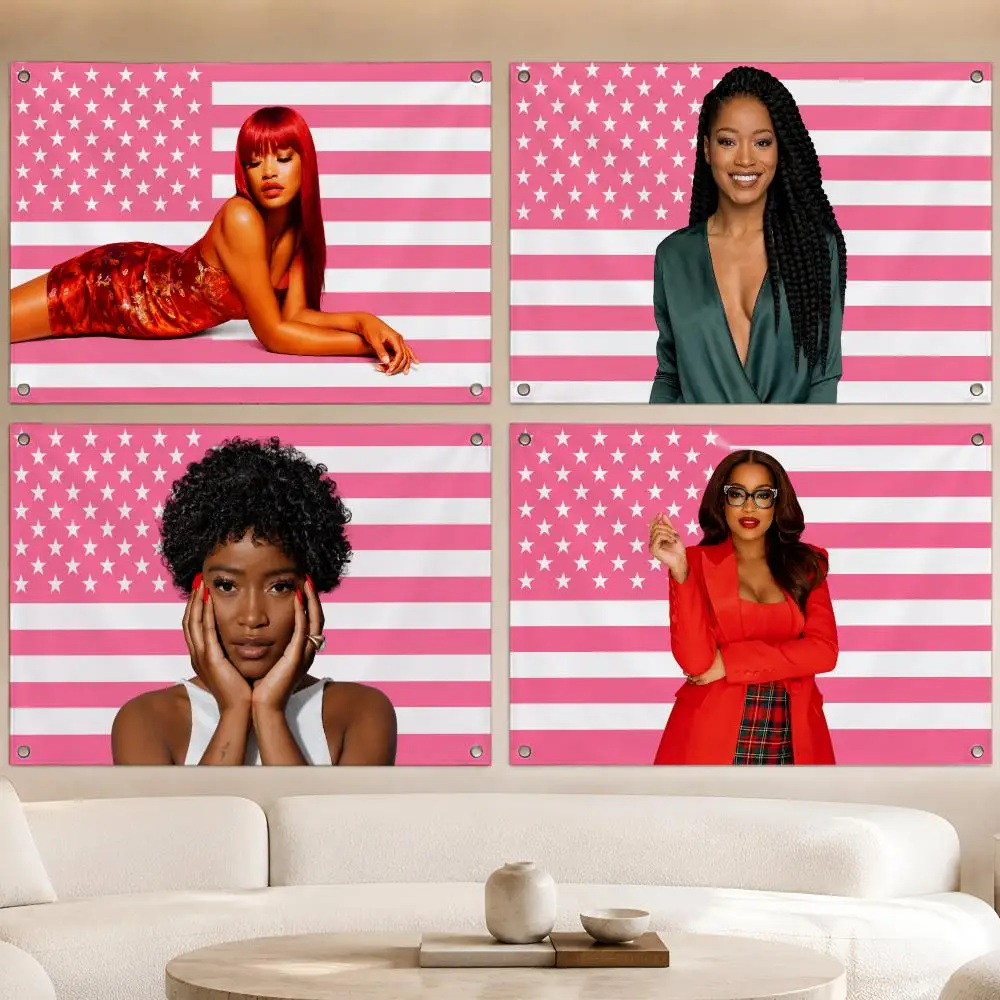 Film K-Keke Palmer Actress Singer Flags Fan Banner Tapestry Wall Hanging Garage BarDorm Camp Party Outdoor Home Decor Gift
