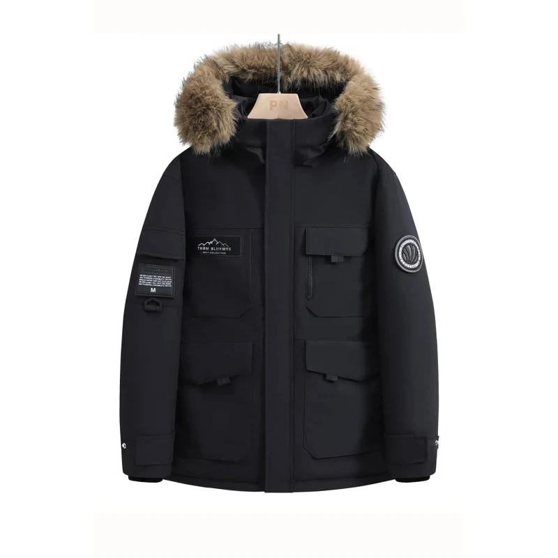New Winter Jackets for Men with Hoods and Fur Collars New High-quality Waterproof Windproof Down Coat for Men Women Warm Jackets