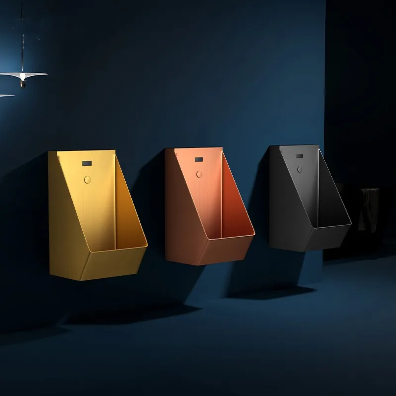 Modern wall-mounted integrated stainless steel induction urinal automatic flushing device, suitable for men's toilets,