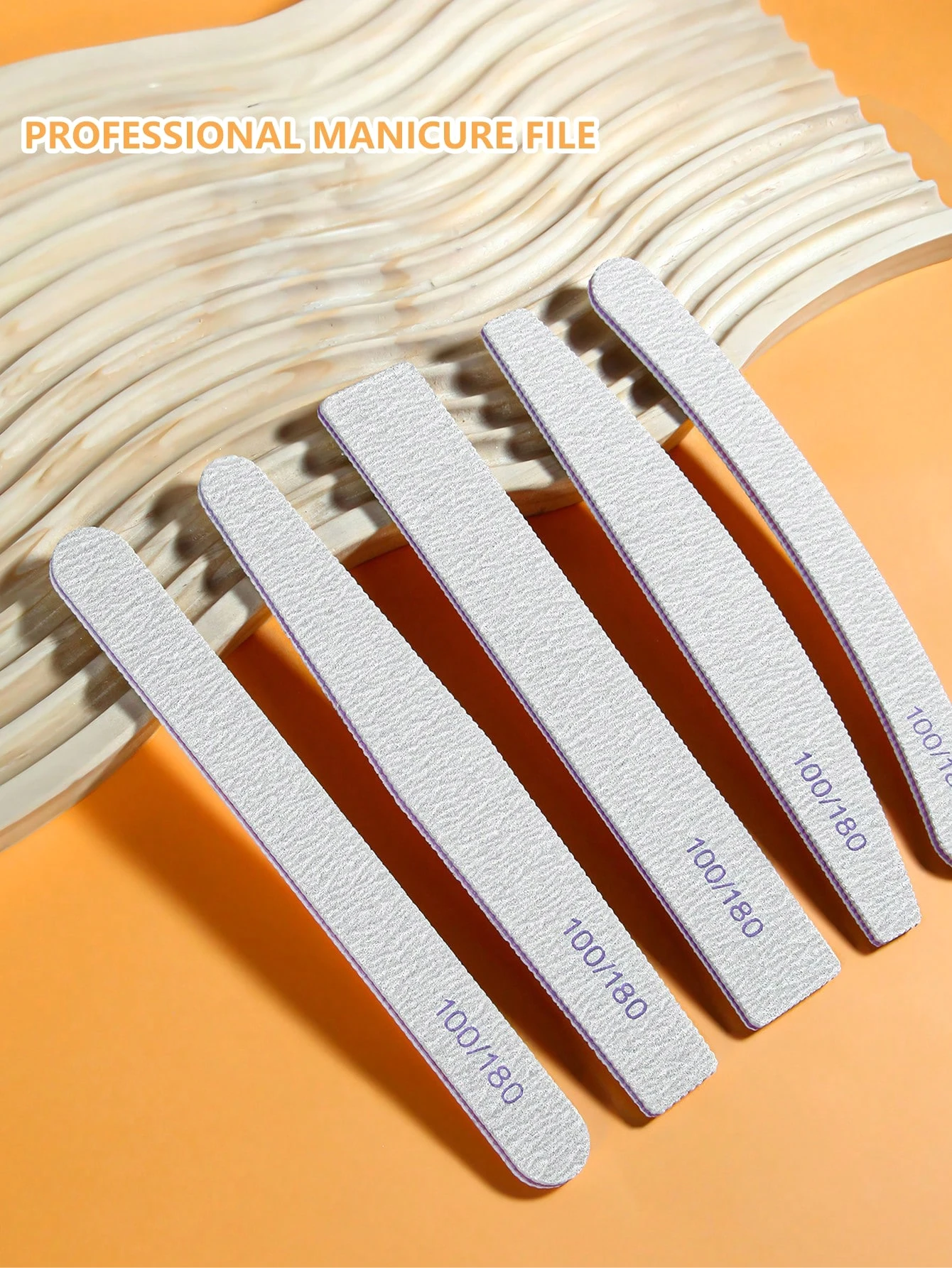 Grit Nail Files for Acrylic Nails, Rectangle Double Sides Emery Boards Fingernail Files Professional Nail Buffering Files