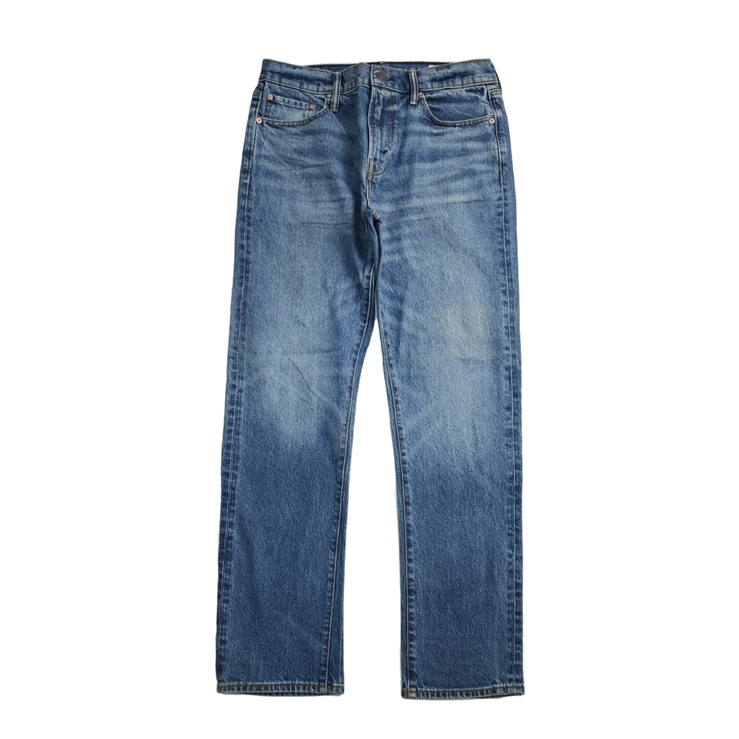 

American Sle Straight Leg Men's Jeans Elastic High Waist Bla Blue Winter Resistant Stretch Slim Fit mid Waist Zipper