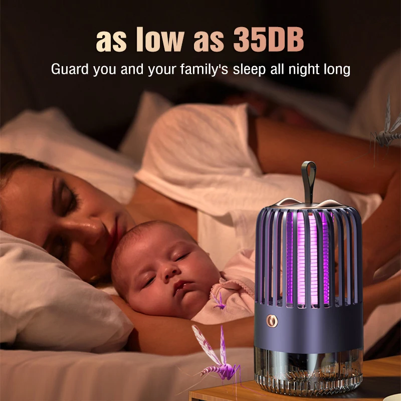 Mosquito Killer Lamp Mute Electric Insect Trap USB Recharg Fly Bug Zapper Radiationless Mosquito Repellent For Bedroom Outdoor