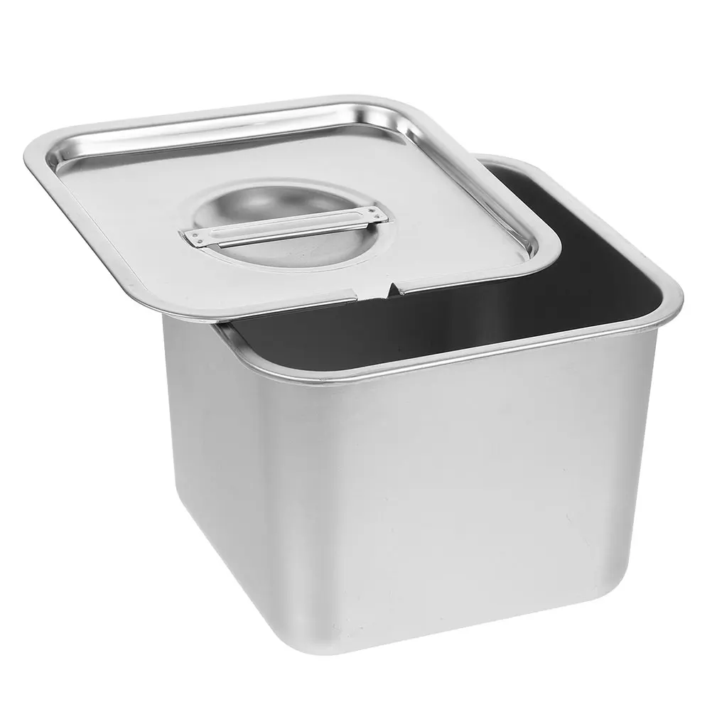 

Freezer Container Ice Cream Box Storage Cup Silver Stainless Steel Tub