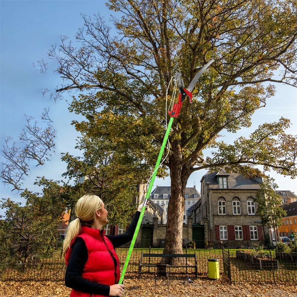 منشار عمود يدوي 2 في 1 بطول 8.23-15.12 قدم مقلم شجرة قابل للتمديد - مقلم فولاذي SK5، شفرة منشار مزدوجة الخطاف، حقيبة تخزين أكسفورد