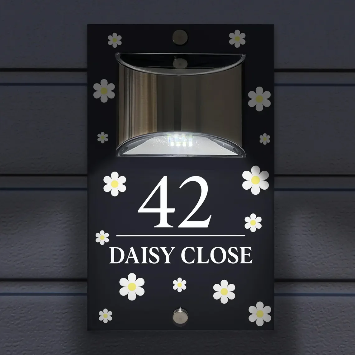 

Custom Solar LED House Number Outdoor Waterproof Flower Style House Address Plaque Housewarming Gift