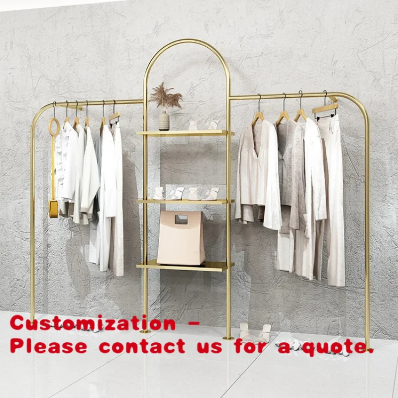 custom.Customizable Metal Display Stand Retail Women's Clothing Store Wall Mounted Hanger Shelves