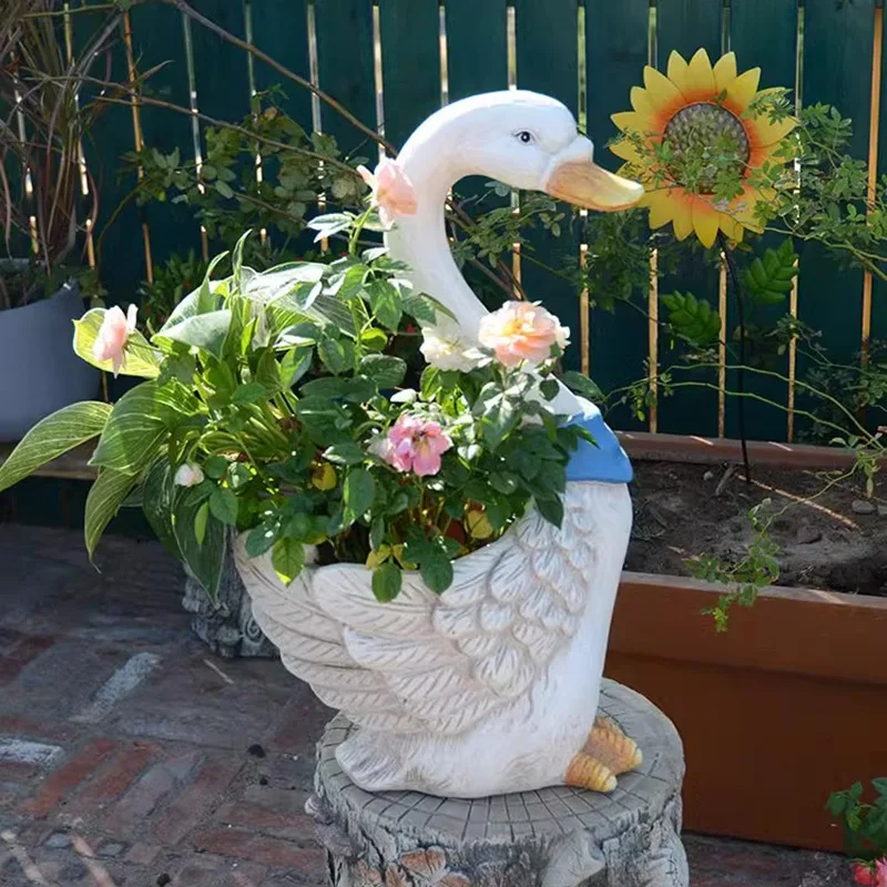 Outdoor Garden Cute Flower Pot Creative Swan Bonsai Basin Kindergarten Landing Plant Potted Courtyard Landscape Decoration