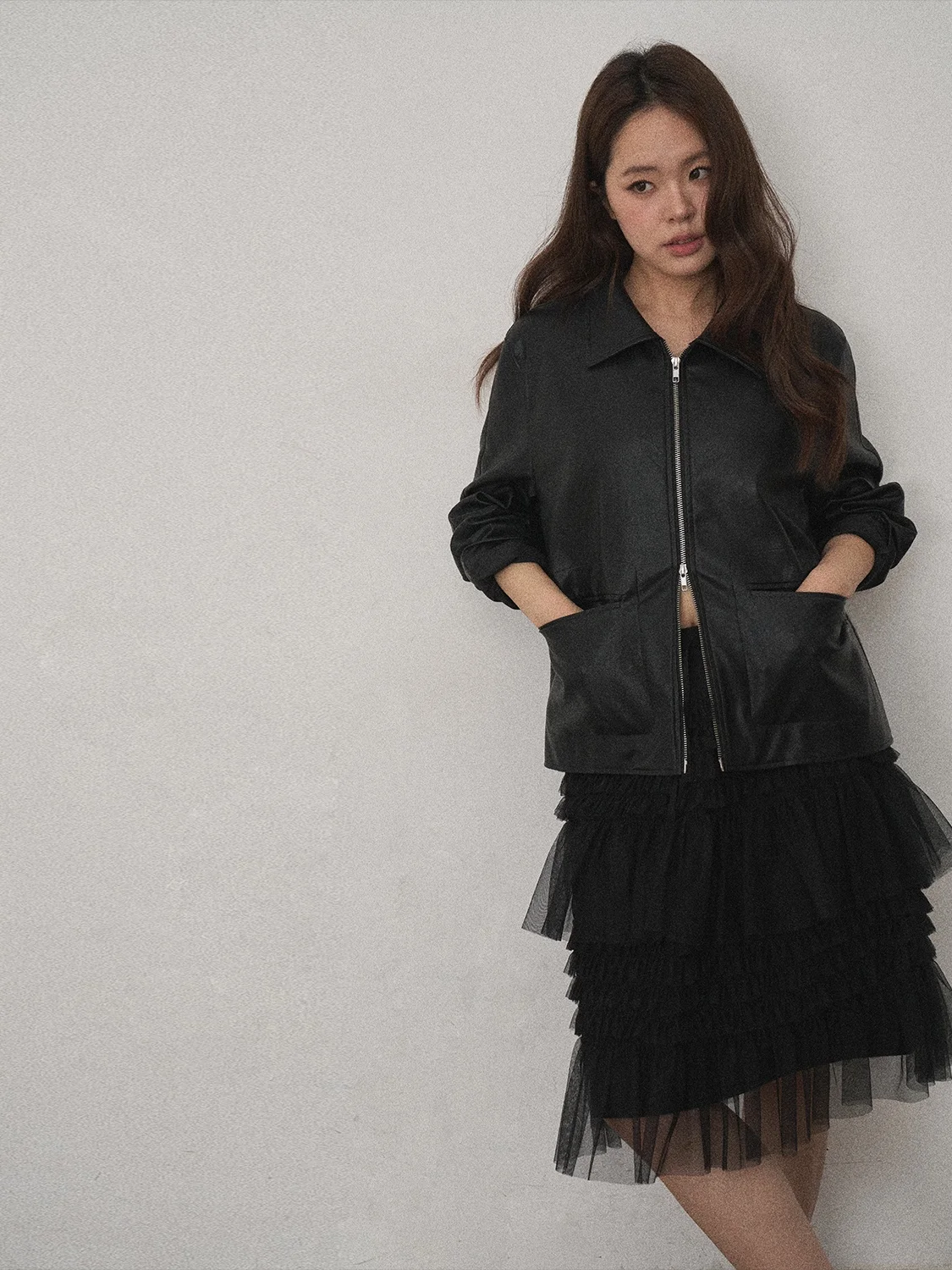 

JINGU Paris Street Style: Новая весенняя ретро-куртка из искусственной кожи с воротником-стойкой, стандартный крой, длинный рукав, для женщин