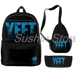 Jey Uso Yeet Backpack 3pcs/set Rucksack Shoulder Bag Women Men Casual Daypack Unise Packsack Travel Bags