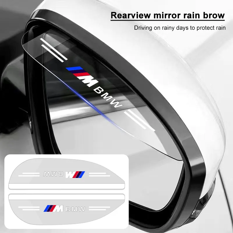 2pcs Car Rearview Mirror Protector Rain Cover Transparent Sticker For BMW M Performance E46 E90 E60 F30 F10 E39 E36 F20 G30 G20