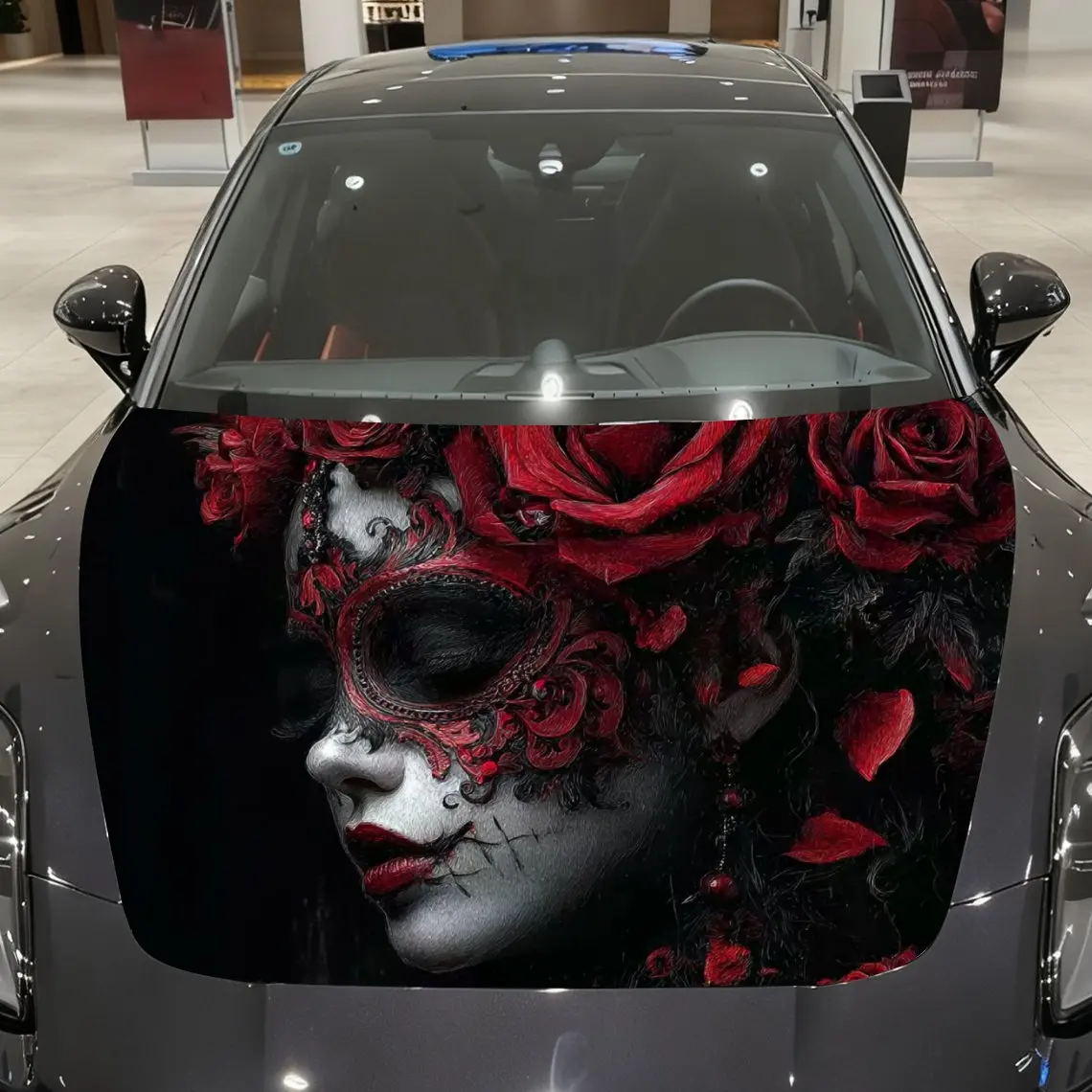 

Flower face Car hood packaging sticker, PVC material, self-adhesive waterproof, anti-slip paint, car exterior decoration accesso