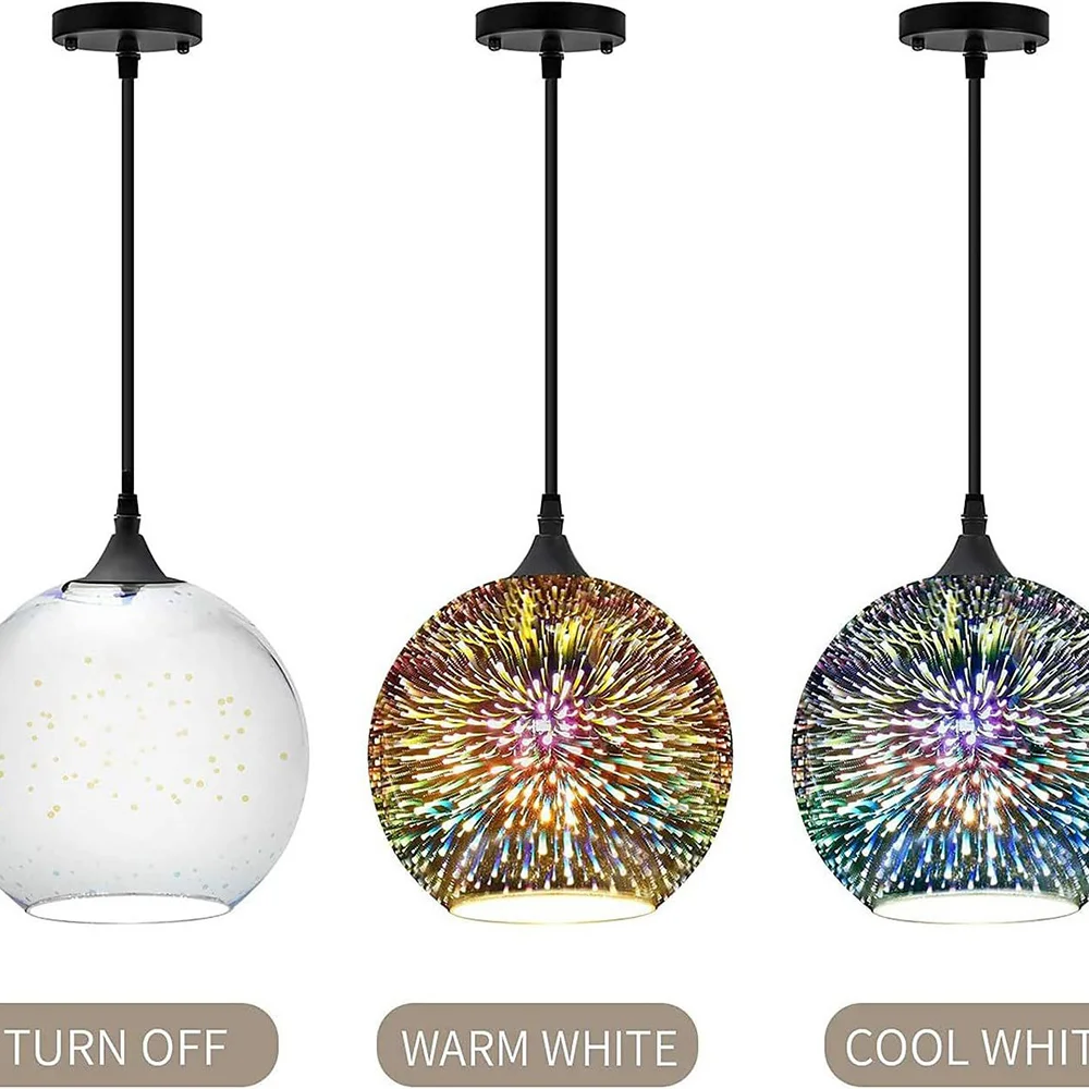 

Nordic 3 pack glass pendant lamp creative 3D stained loft hanging lights kid's room parlor restaurant bar hotel decor fixture