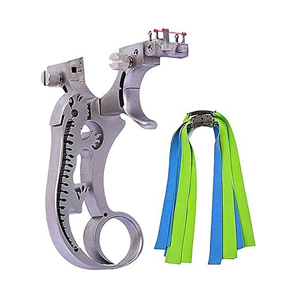 Stainless Steel Slingshot Kit Professional Upgraded Novelty Slingshot for Hunting with Mechanical Sights + 5 Pcs Slingshot Bands