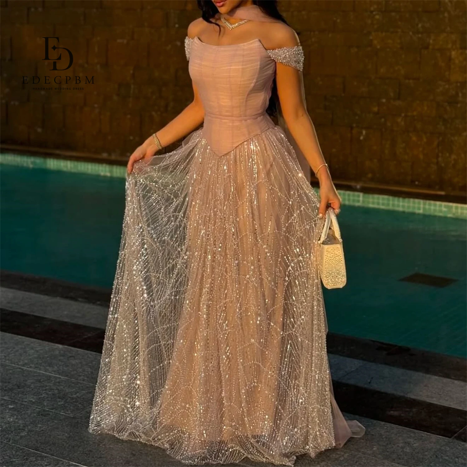 EDECPBM vestido de fiesta personalizado para invitados de boda, vestidos de noche para mujer, vestido de graduación de lujo para mujer, Sharon Happy Evening