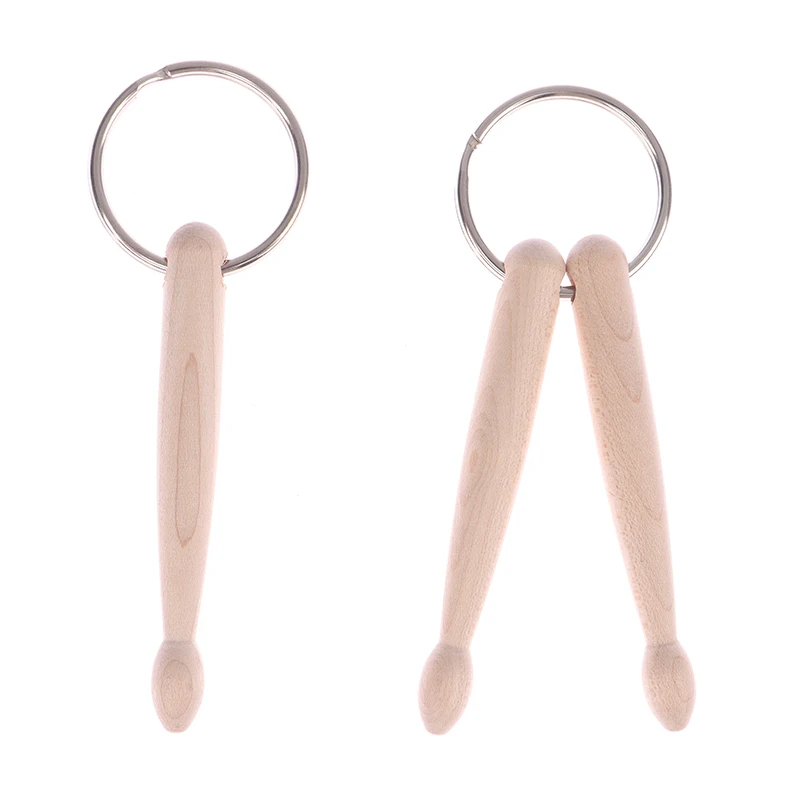 1pcs Mini Beech Drum Sticks Keyrings Percussion Music Wood Drumsticks Keychain Key Ring Chain Man Women Boys Gift Free Shipping