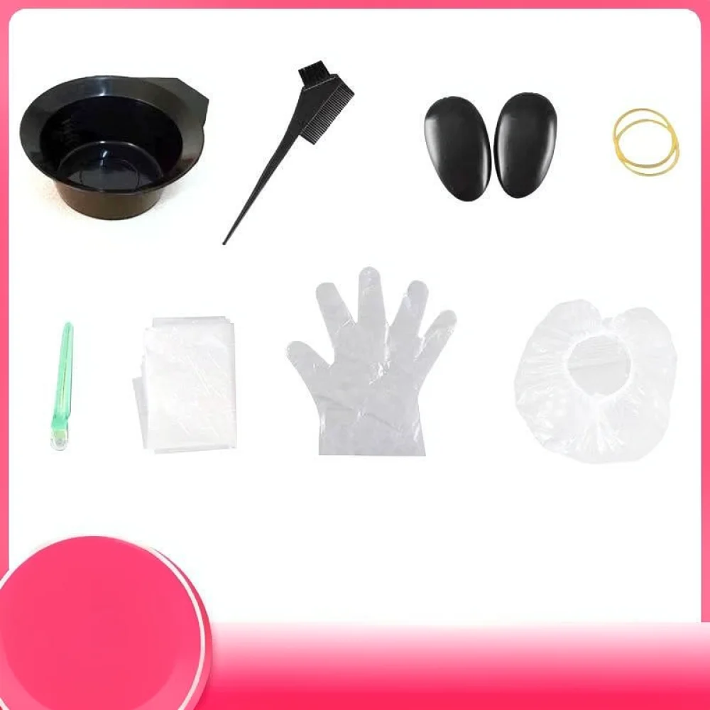 Hair Coloring Tool Set For Salon Professional Dyeing Bowl Soft Brush Ear Protectors Cape Home Hair Styling Accessories