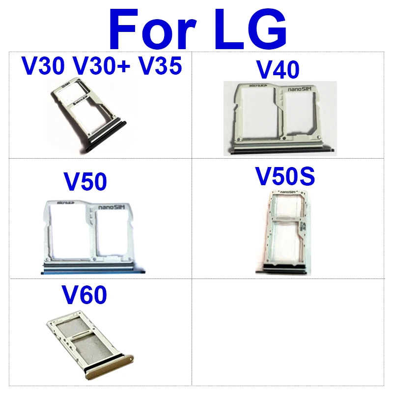 Sim Card Tray Holder Card Board For LG V30 V30Plus+ V35 V40 V50 V50S V60 Sim Card Slot  Card Reader Socket Replacement Parts