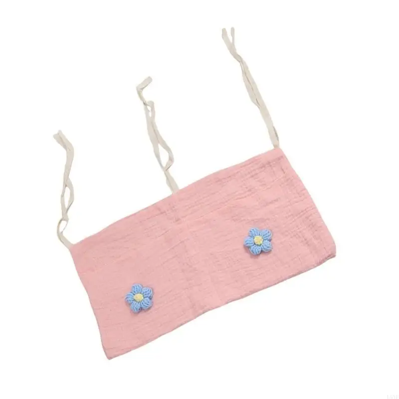 L5YF-cochecitos bebé con estampado elegante, bolsa colgante, organizador lateral para cuna, estuche con compartimentos dobles