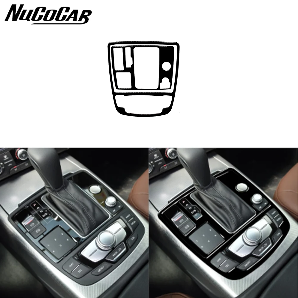 

For Audi A6 S6 C7 A7 S7 4G8 2012-2018 Piano Black Gear Shift transmission Panel Car Interior Accessories Decorative Stickers