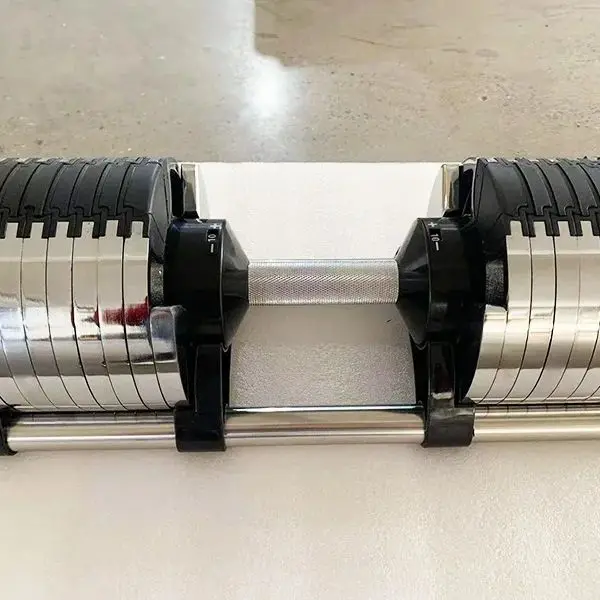 Chrome Adjustable Dumbbells Set 2kg(5lb) or 4kg(9lb) Increase Max 45kg(100lb) Home Fitness Pair Dumbbells