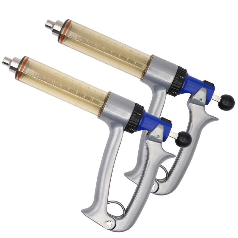 

25/50 ML Semi-Automatic Vaccine Adjustable Continuous Syringe Veterinary Chicken Sheep Horse Special New Products