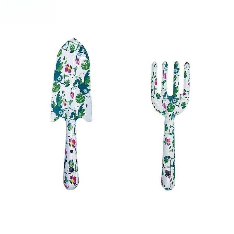 

Garden tool set girl gift garden shovel rake gardening print