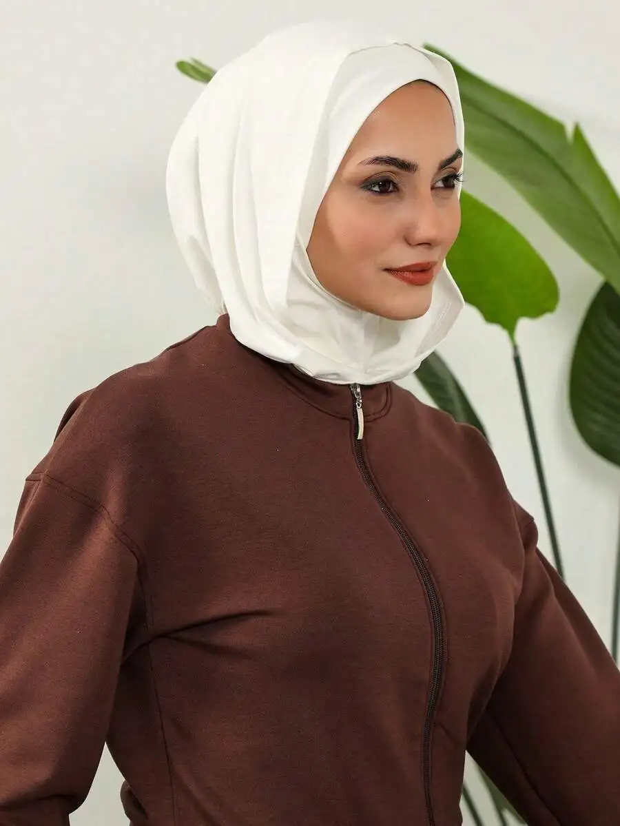 

Women Solid Color Double Layer Headwrap Scarf Breathable Stretchy Neck Gaiter Multi Purpose Fashion Hijab