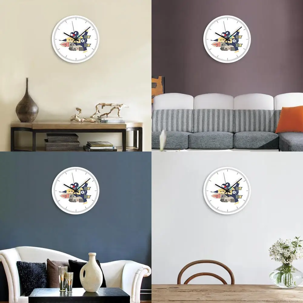 

Бесшумные декоративные часы для детской комнаты, креативный дизайн робота, минималистичный модный бестселлер Amazon, на складе, быстрая доставка