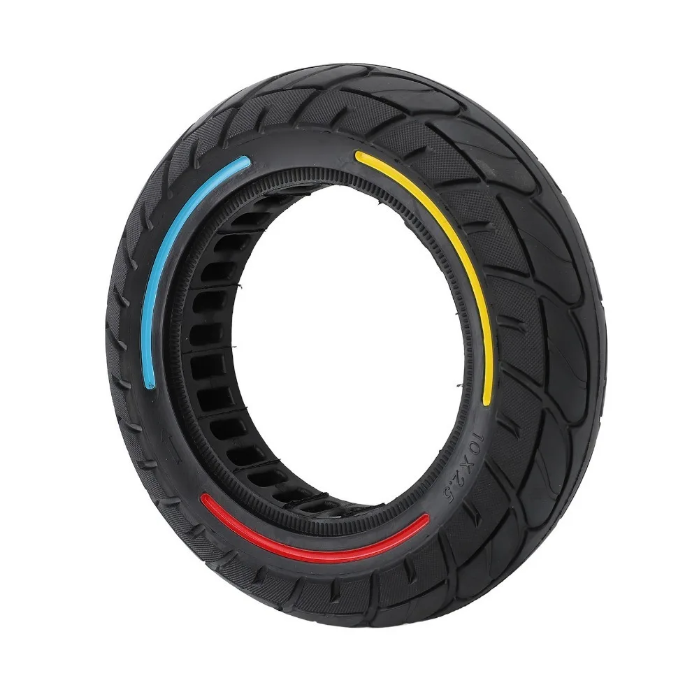 

10x2.5 Electric Scooter Solid Tire Anti Slip Impact Proof Solid Rubber Tire Colorful Shock Absorption Scooter Wheel