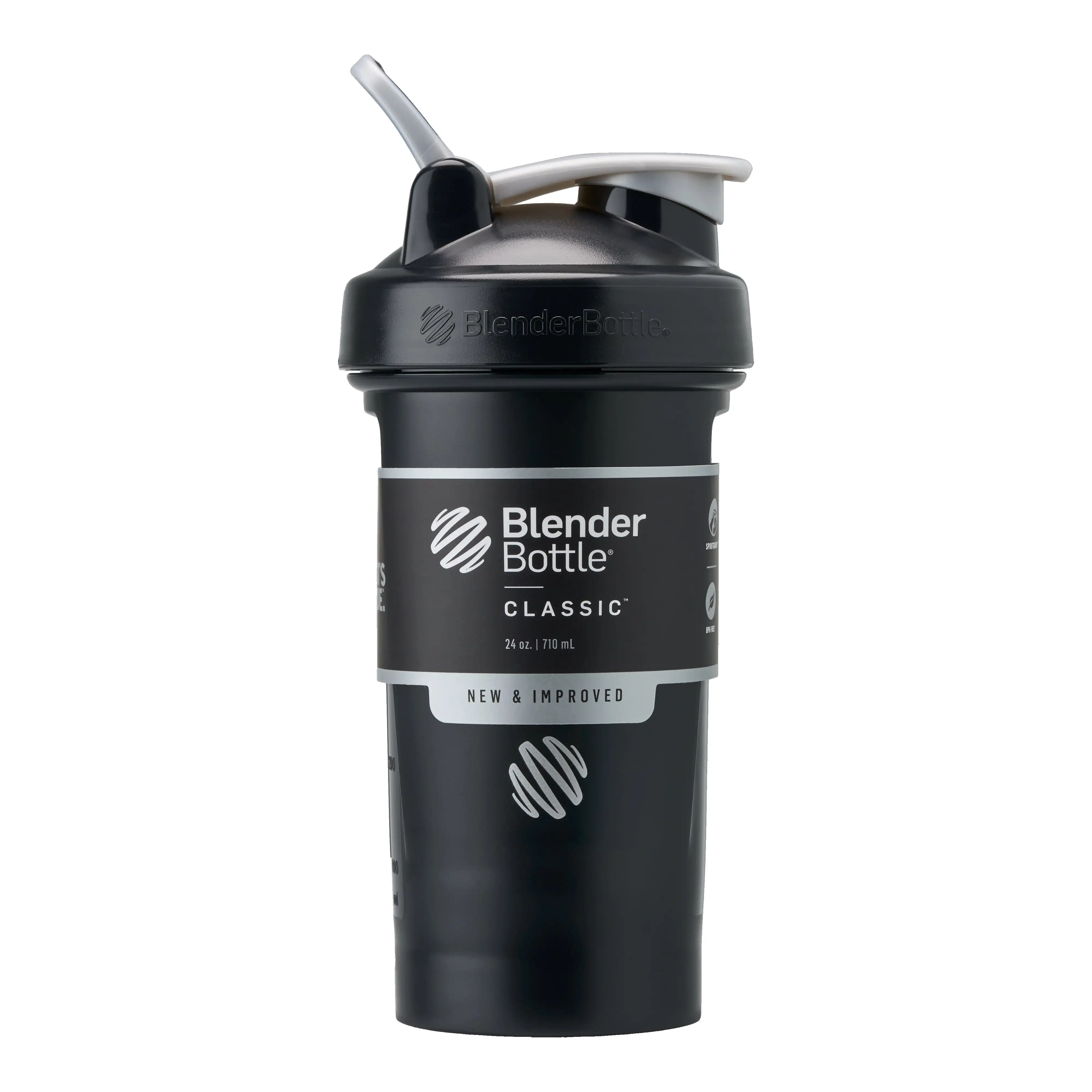 Classic V2 24 oz Black Shaker Cup with Flip-Top Lid