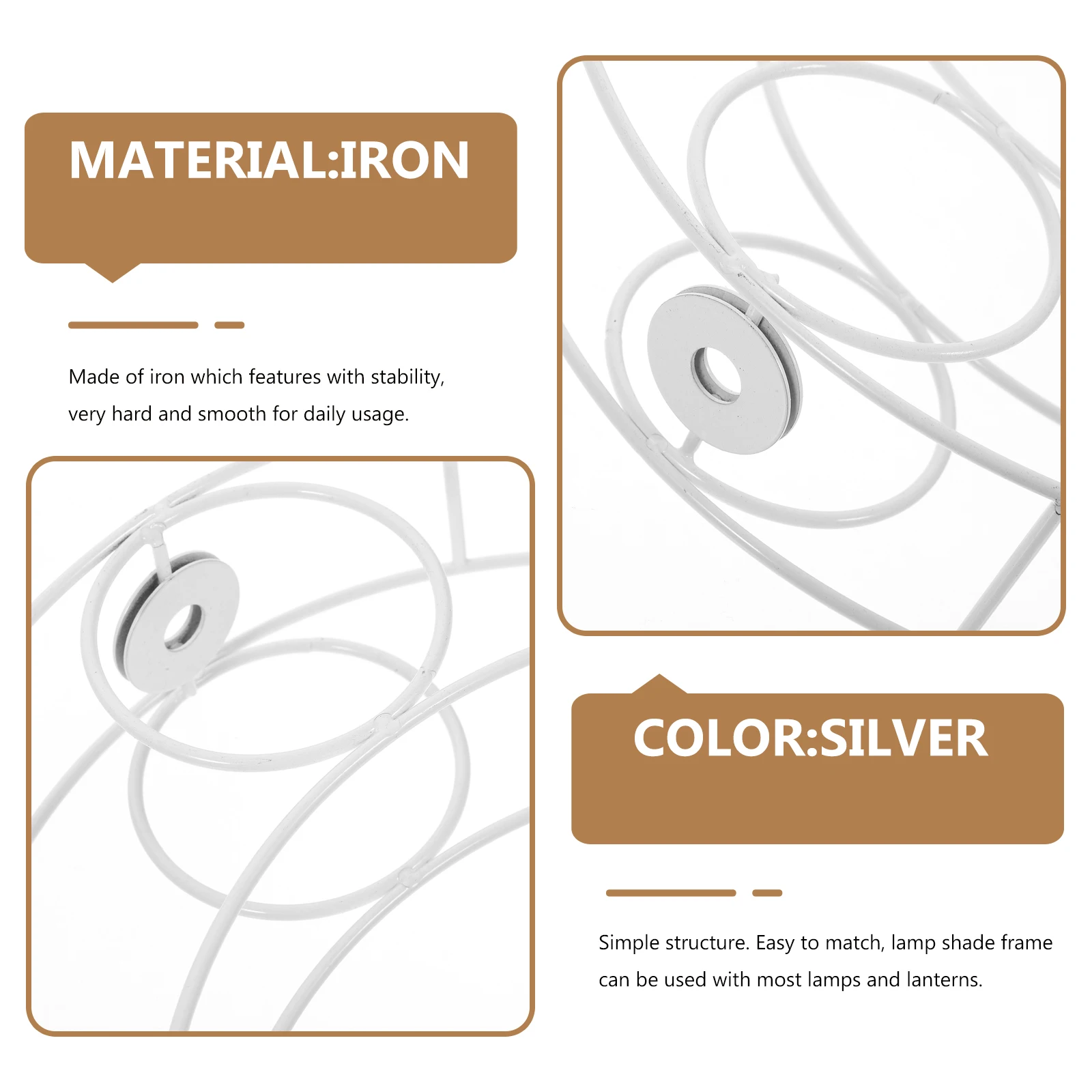 

Moon Shaped Lamp Stand Vintage Desk Lights Shade Holder Frame for Diy Wire Lampshade European Style Metal Table Lamp Frame