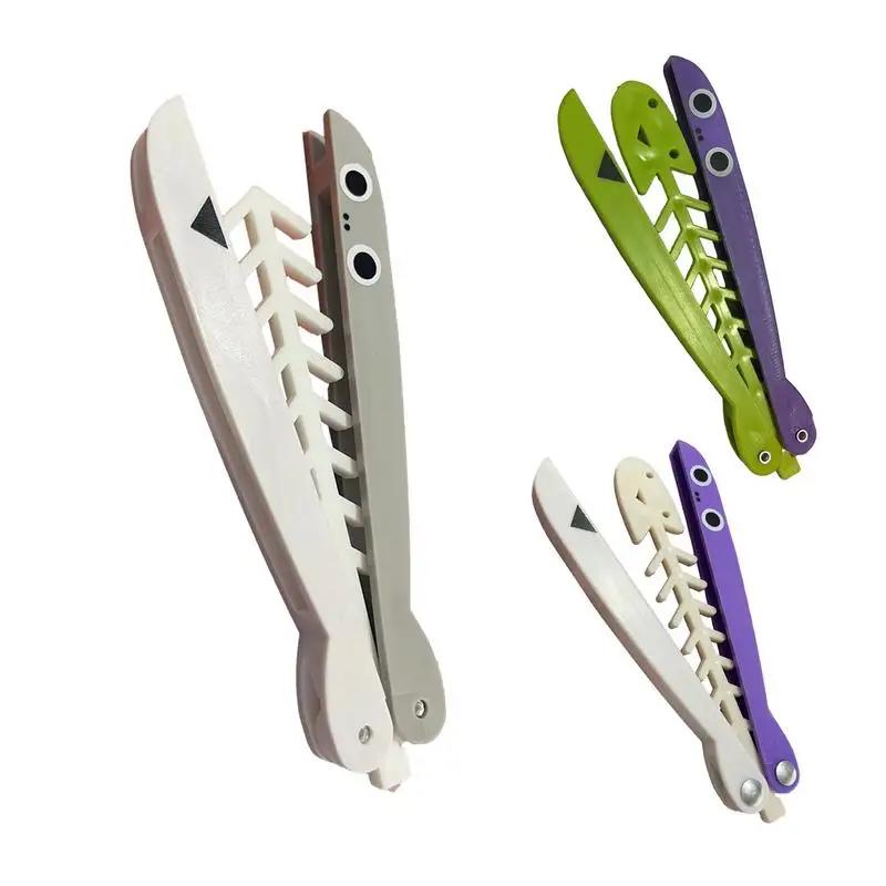 3D Butterfly Knives Toy Sakaban Turtle Fish Bone Design Stress Relief Toy Funny Lovely Extra Smooth Butterfly Training Knives