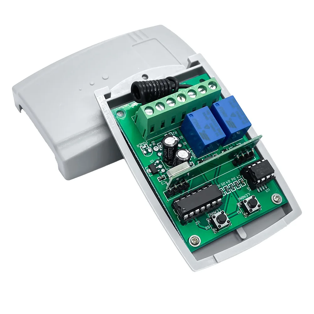 2CH 12V 24V コントローラゲートオープナーユニバーサル 433mhz リモコンガレージドア受信機 433.92mhz 送信機固定ローリングコード