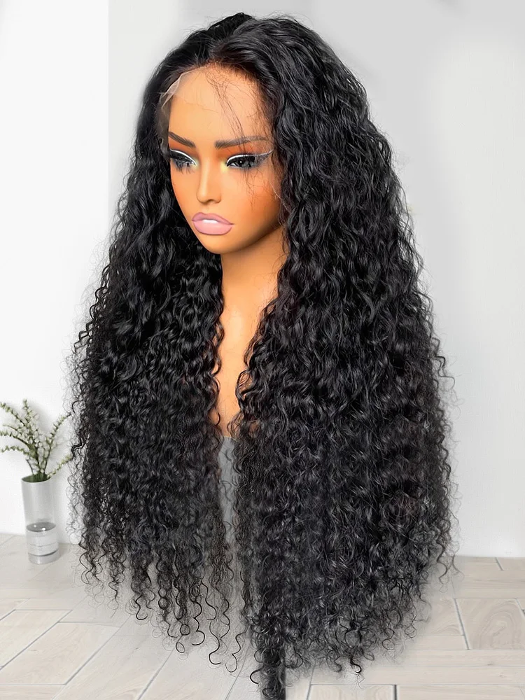 30 40 Inch Water Curly 13x6 HD Transparent Lace Frontal Wigs Glueless 5x5 Lace Closure Human Hair Deep Wave 13x4 Lace Front Wig