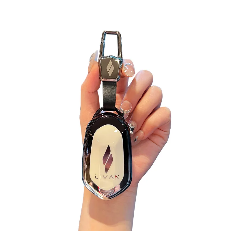 Car Fob Control TPU Key Case Cover Holder Chain Buckle For LIVAN 7 EV Smart Fob Key Protective Shell Auto Decoration Shell