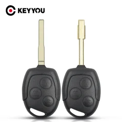 KEYYOU New For Ford Mondeo Focus 2 3 Festiva Fiesta Transit Key Remote Case FO21 HU101 Blade 3 Button Remote Car Key Case Shell