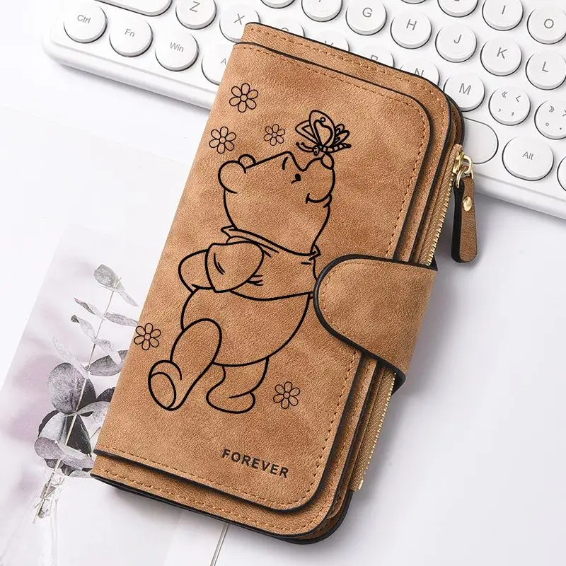 

Женский кошелек Eyeore Winnie с длинной молнией и застежкой, сумка-кошелек для монет, мягкая сумка из искусственной кожи, держатель для нескольких карт, милая вместительная сумка, подарок