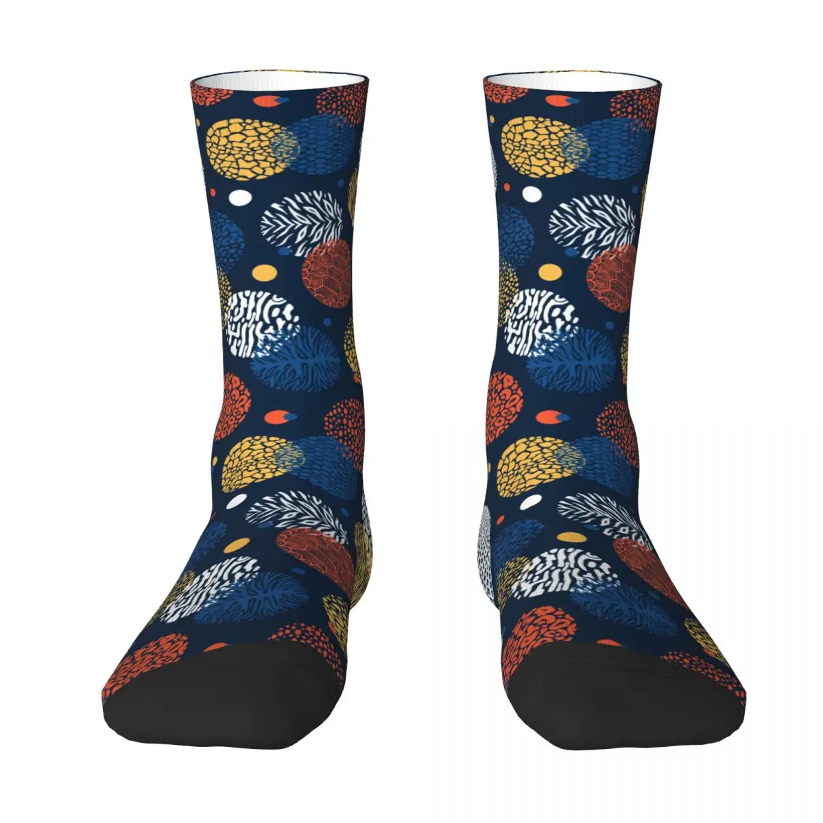 Men's Socks Colorful Geometric Doodle Wild Circles Print Stockings Autumn Elegant Medium Soft Socks Running Non Slip Socks