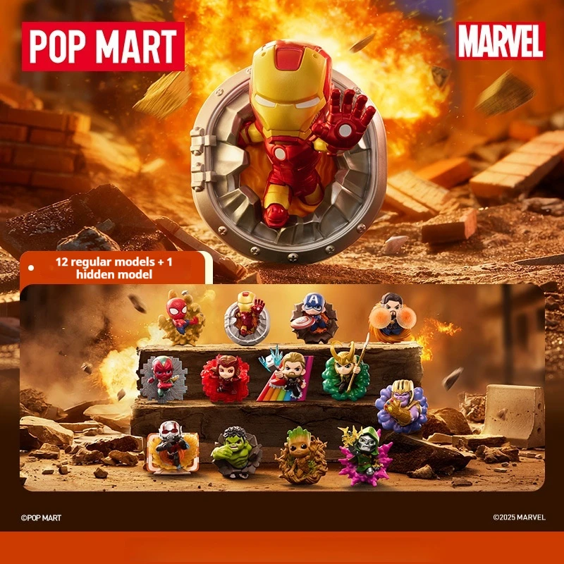 Popmart Marvel Across The Infinite Series Figures Blind Box Marvel Figurine Doll تمثال لطيف لتزيين سطح المكتب هدية عيد ميلاد #1