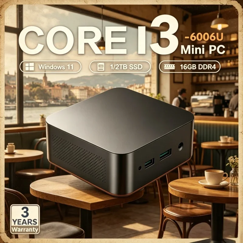 

Radiant Compact MINI PC Windows 11 Pro Core I3 6006U RAM 1TB SSD WIFI 6 BT5.2 4K HD Bright Entertainment Workplace