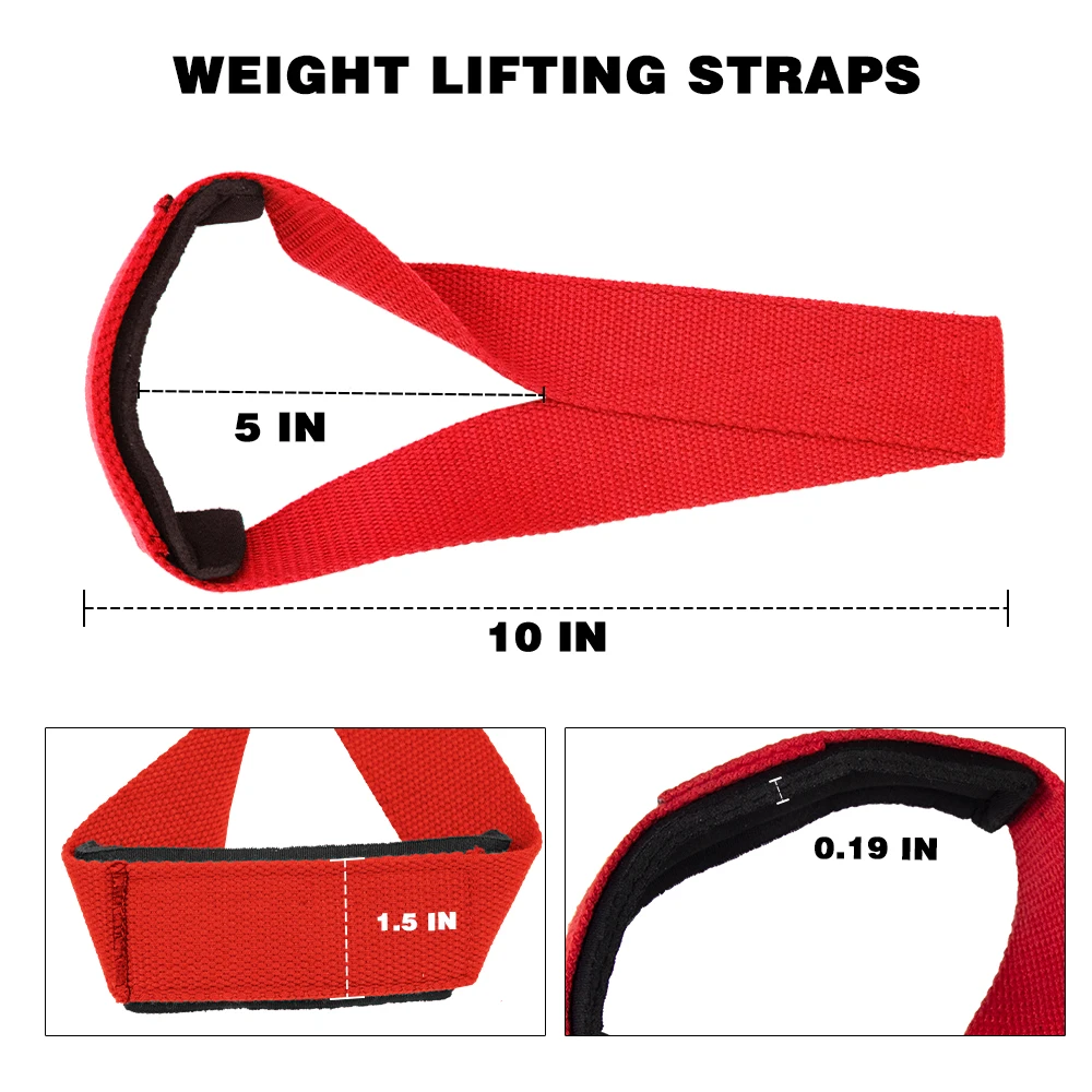 Mkas-Gym Lifting Straps Luvas de Fitness, Envoltórios Antiderrapantes de Mão, Correias de Pulso, Suporte para Levantamento de Peso, Powerlifting, Treinamento, 1 Par