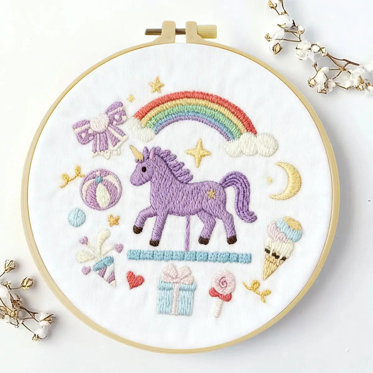 1 Stück 20X20CM/15X15CM 7,87/6,3 Zoll Tier - Pferd Stickerei Starter-Kit DIY-Kit DIY-Stickerei-Set Handarbeiten Malerei – Detail 2