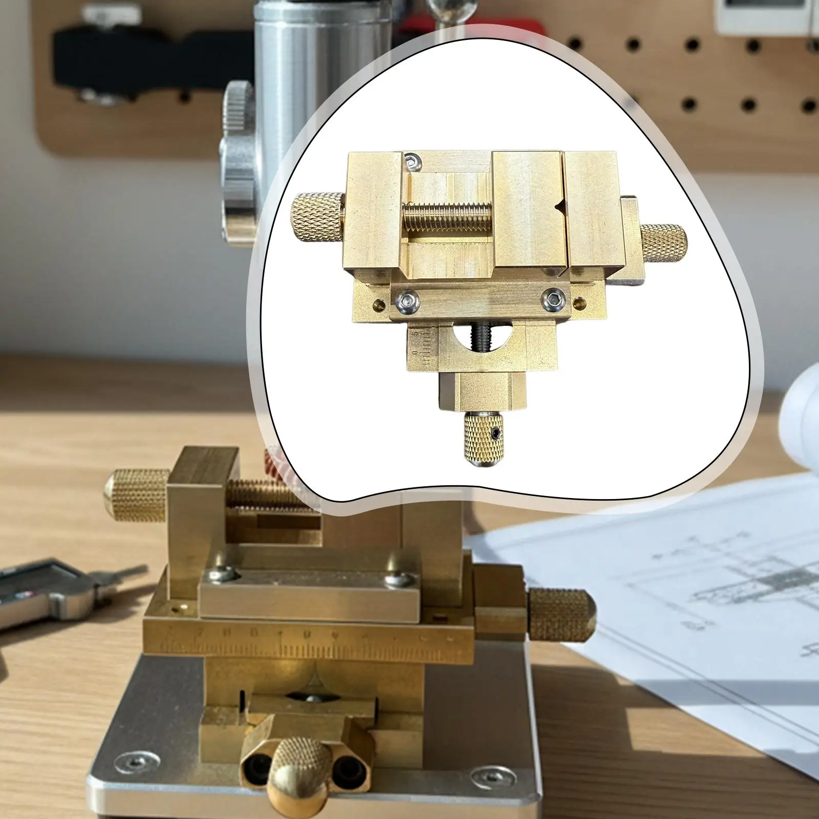 Compact Metal Press Slide Table with XY Axis Vise Clamp for Milling Machine Bench Work CNC Hobby Use